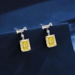925 Silver Yellow Cubic Zirconia Earrings E0756Y - Image 2