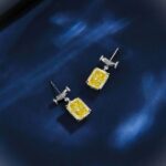 925 Silver Yellow Cubic Zirconia Earrings E0756Y - Image 3