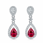 S925 Silver Lab-Created Ruby Earrings - Model E1634R