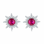 S925 Silver Lab-Created Ruby Earrings - Model E1641R