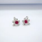925 Silver Cultured Ruby Earrings E1917991R - Image 3