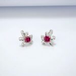 925 Silver Cultured Ruby Earrings E1917991R - Image 4