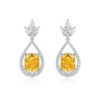 925 Silver Yellow Cubic Zirconia Earrings ES2349C1