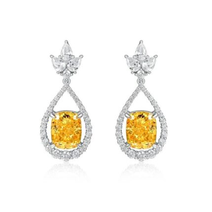 925 Silver Yellow Cubic Zirconia Earrings ES2349C1