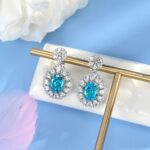 925 Silver Blue Cubic Zirconia Earrings ES2354C1 - Image 2