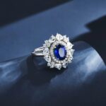 925 Silver Lab-Created Blue Sapphire Ring - Model H04B - Image 3