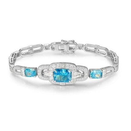 925 Silver Blue Cubic Zirconia Bracelet - Model L0348B
