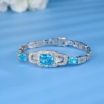 925 Silver Blue Cubic Zirconia Bracelet - Model L0348B - Image 2