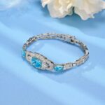 925 Silver Blue Cubic Zirconia Bracelet - Model L0348B - Image 3