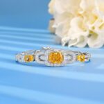 925 Silver Yellow Cubic Zirconia Bracelet - Model L0348Y - Image 3