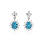 925 Silver Blue Cubic Zirconia Earrings P0052B