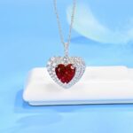 925 Silver Heart-Shaped Ruby Pendant - Model P0076R (Chain Not Included) - Image 2