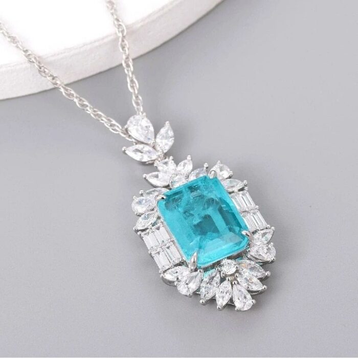 925 Silver Necklace P-015B Paraiba - Image 3