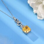 925 Silver Yellow Cubic Zirconia Pendant - Model P0603Y (Chain Not Included) - Image 3