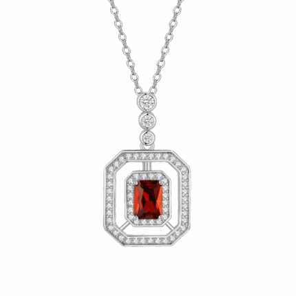 S925 Silver Cultured Ruby Necklace P1122R