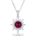 S925 Silver Cultured Ruby Necklace P1642R