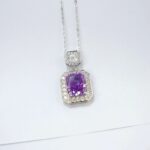 925 Silver Purple Cubic Zirconia Pendant - Model PS1808C1 (Chain Not Included) - Image 2