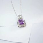 925 Silver Purple Cubic Zirconia Pendant - Model PS1808C1 (Chain Not Included) - Image 4