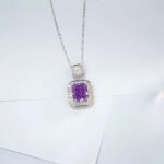 925 Silver Purple Cubic Zirconia Pendant - Model PS1808C1 (Chain Not Included) - Image 5