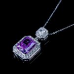 925 Silver Purple Cubic Zirconia Pendant - Model PS1808C1 (Chain Not Included) - Image 6