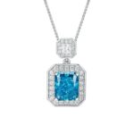 925 Silver Blue Cubic Zirconia Pendant - Model PS1808C1B (Chain Not Included)
