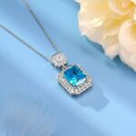 925 Silver Blue Cubic Zirconia Pendant - Model PS1808C1B (Chain Not Included) - Image 3