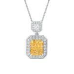 925 Silver Yellow Cubic Zirconia Pendant - Model PS1808C1Y (Chain Not Included)