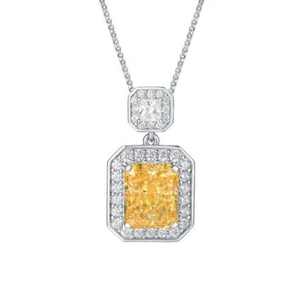 925 Silver Yellow Cubic Zirconia Pendant - Model PS1808C1Y (Chain Not Included)
