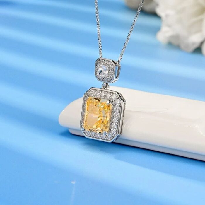 925 Silver Yellow Cubic Zirconia Pendant - Model PS1808C1Y (Chain Not Included) - Image 3