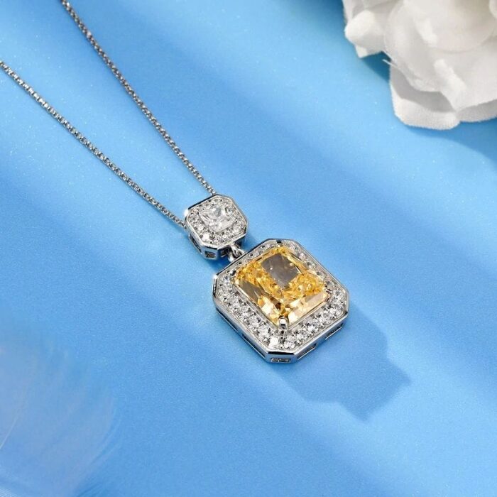 925 Silver Yellow Cubic Zirconia Pendant - Model PS1808C1Y (Chain Not Included) - Image 2