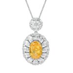 925 Silver Yellow Cubic Zirconia Pendant - Model PS1809C1 (Chain Not Included)
