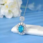 925 Silver Blue Cubic Zirconia Pendant - Model -B-PS1809C1 (Chain Not Included) - Image 2