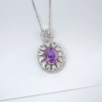 925 Silver Purple Cubic Zirconia Pendant - Model P-PS1809C1 (Chain Not Included) - Image 2