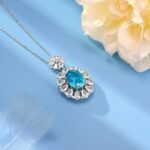 925 Silver Blue Cubic Zirconia Pendant - Model -B-PS1809C1 (Chain Not Included) - Image 3