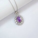 925 Silver Purple Cubic Zirconia Pendant - Model P-PS1809C1 (Chain Not Included) - Image 4