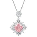925 Silver Pink Cubic Zirconia Pendant - Model PS1810C1F (Chain Not Included)