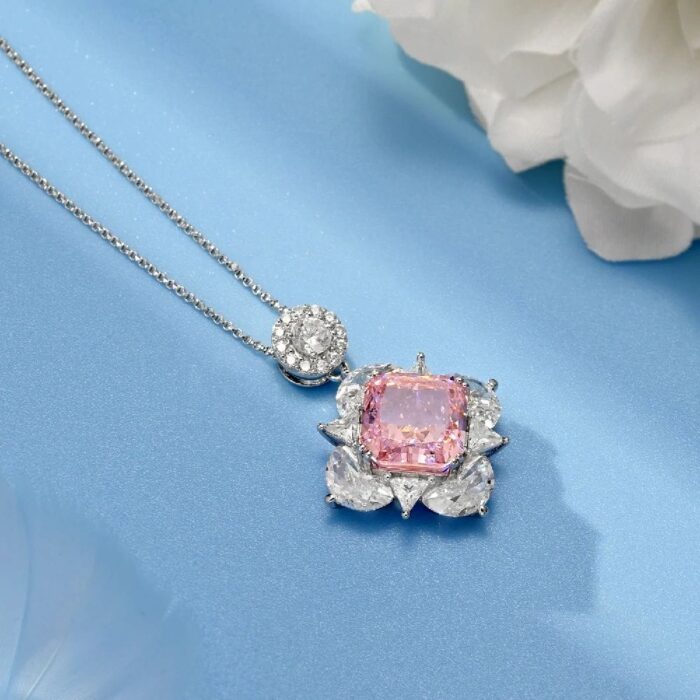 925 Silver Pink Cubic Zirconia Pendant - Model PS1810C1F (Chain Not Included) - Image 3