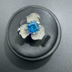 925 Silver Blue Cubic Zirconia Ring - Model R-112B - Image 4