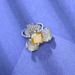 925 Silver Yellow Cubic Zirconia Ring - Model R-112Y - Image 3