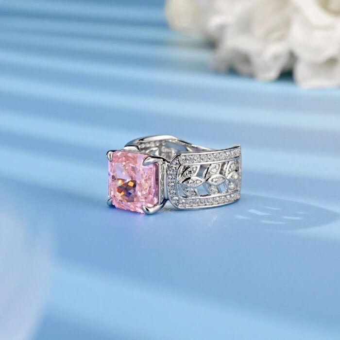 925 Silver Pink Cubic Zirconia Ring - Model R0017F - Image 2