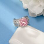 925 Silver Pink Cubic Zirconia Ring - Model R0017F - Image 3