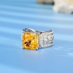 925 Silver Yellow Cubic Zirconia Ring - Model R0017Y - Image 2