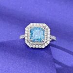 925 Silver Blue Cubic Zirconia Ring - Model R0028B - Image 2