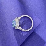 925 Silver Blue Cubic Zirconia Ring - Model R0028B - Image 3