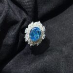 925 Silver Blue Cubic Zirconia Ring - Model R0075B - Image 2