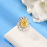 925 Silver Yellow Cubic Zirconia Ring - Model R0075Y - Image 3