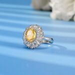 925 Silver Yellow Cubic Zirconia Ring - Model R0099-1 - Image 3
