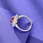 925 Silver Orange Cubic Zirconia Ring - Model R0099 - Image 4