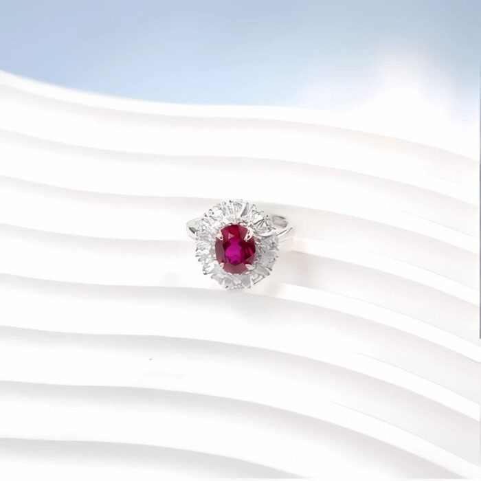 Lab-Created Ruby Ring in 925 Silver - Model R0099R - Image 4