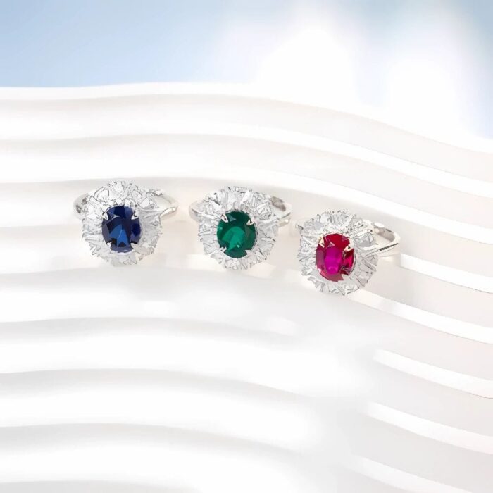Lab-Created Ruby Ring in 925 Silver - Model R0099R - Image 6